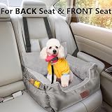 GoFirst Dog Car Seat Small Dogs Cats Waterproof Plush Silver Gray view 4
