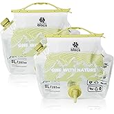 Alocs 2025 Upgrade Emergency Water Storage Bag, BPA-Free Collapsible Water Bottles Bag, 2.1 Gallon Water Jug with Dual-Tap, 2 Pack Camping Water Container for Hiking, Travel, Survival & Outdoor