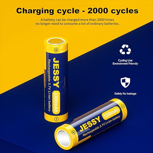 4-Pack 18650 Rechargeable Batteries - 3.7V 2500mAh Flat Top Lithium Batteries
