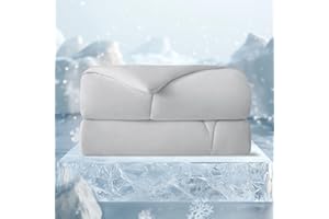 SE SOFTEXLY Queen Size Cooling Blanket for Hot Sleepers, Breathable Lightweight Comforter for Night Sweats, Summer & All Season Bedding, 90"x90", Grey