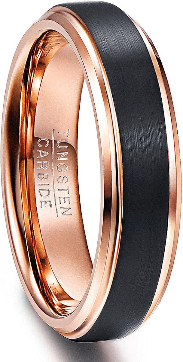 Amazon Vakki ヴァッキ 男女兼用 リング 指輪 レアメタル タングステン 超硬 マッド質感 カラー ピンクゴールド ブラック 号 リング 通販