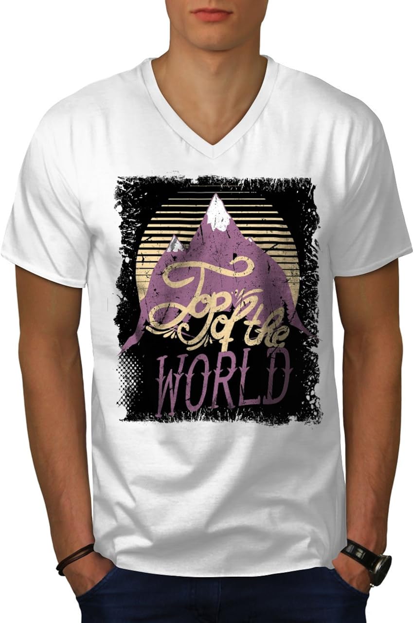 wellcoda sur Haut Monde La Nature Homme TShirt à col en V Vertice T