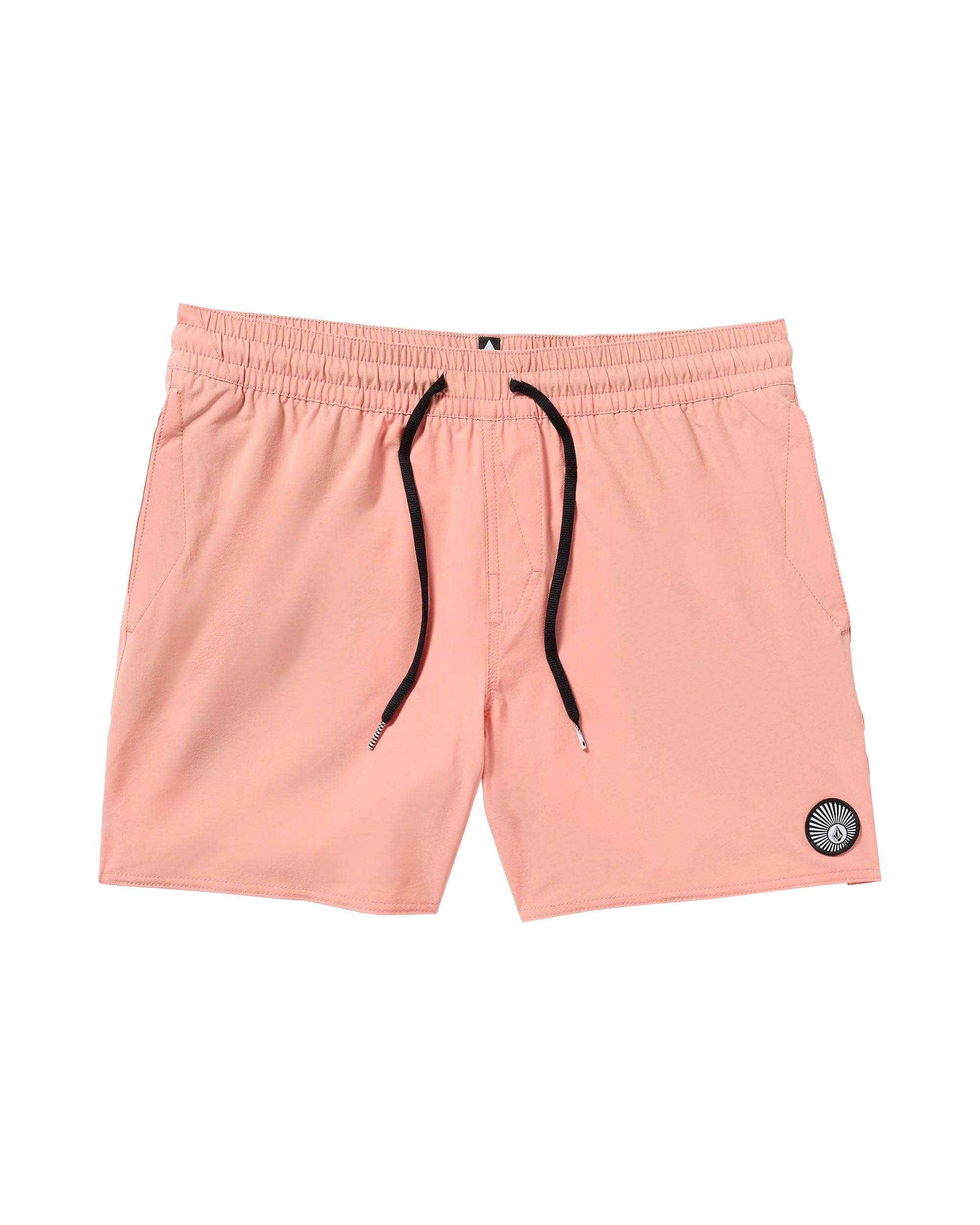 Volcom Men's 16" Elastic Waist Surf Swim Trunks – Quick-Dry Boardshorts with Drawstring and Back Pocket, Peach Fuzz, Large Image