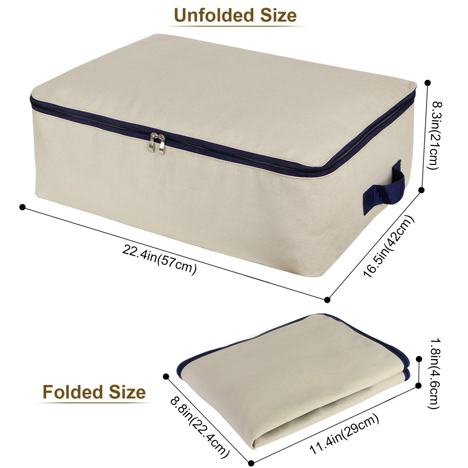 Lifewit Cotton Canvas Foldable Under Bed Storage Bags for Comforters, Blanket, 603803322333 eBay