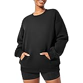 YEOREO Womens Oversized Sweatshirts Hoodies Crew Neck Pullover Jocely Fleece Long Sleeve Shirts with Pocket