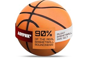 Aompnik Silent Basketball Size 7- Grooved Dribble Dream Silent Basketball, Pro PU Form Indoor Ball for Training Home & Indoor Activities. Real Feel Higher Bounce Quieter.