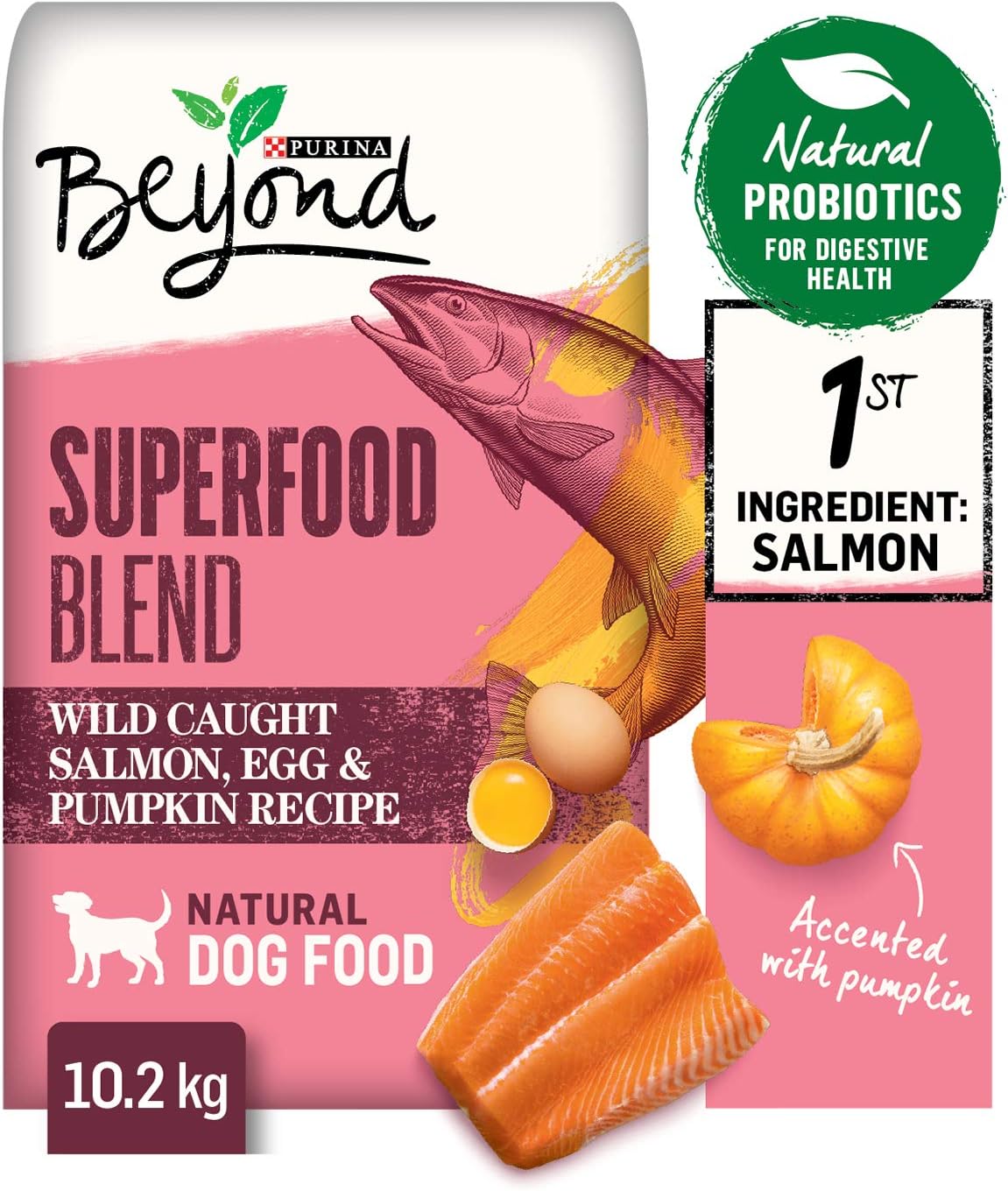Beyond Superfood Natural Dry Dog Food, Salmon, Egg, Pumpkin 10.2 kg Bag Amazon.ca Pet Supplies
