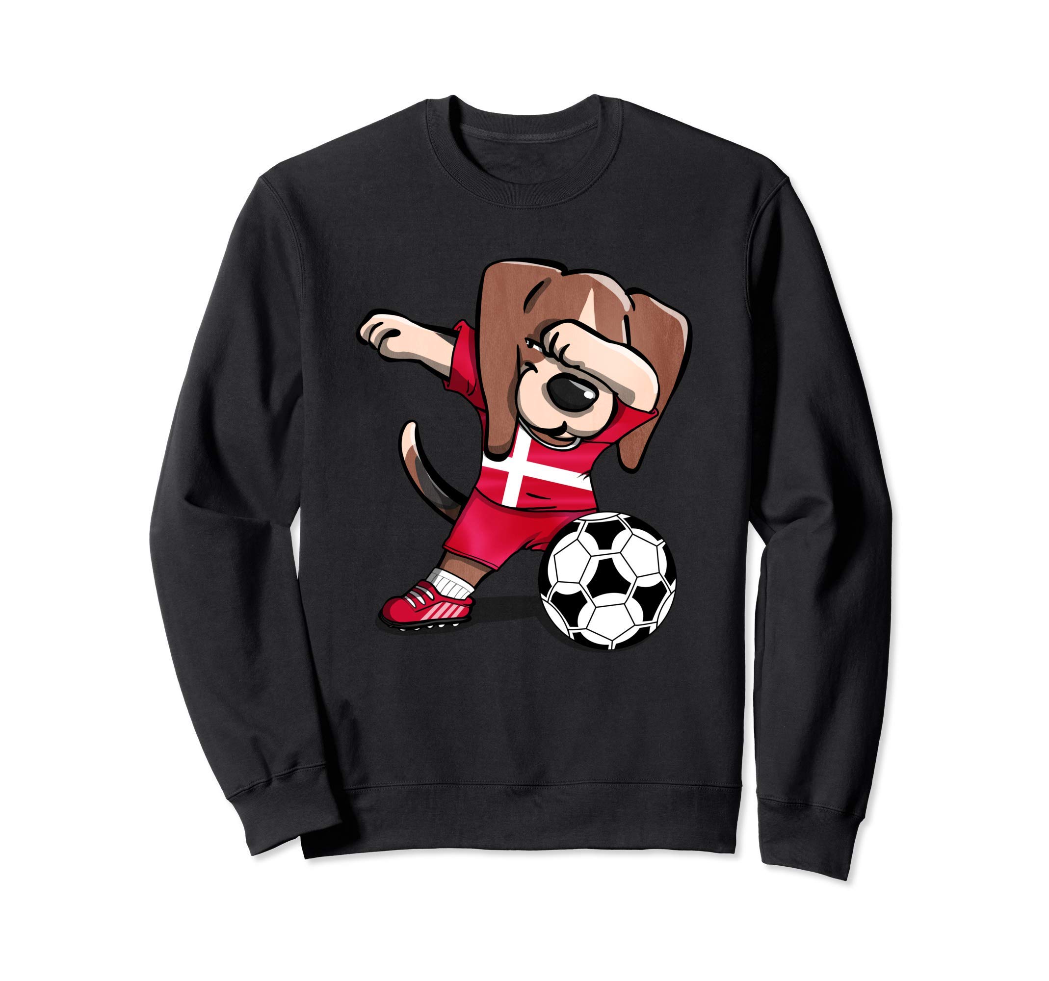 Funny Dabbing Beagle Dog Denmark Football Danish Flag Soccer Sweatshirt