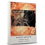 South Dakota Map Poster, South Dakota road Map Art