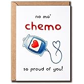KiKi9xDesigns No Mo Chemo So Proud Of You - Funny Encouragement Card - Chemotherapy Card - Chemo Support - Blank Inside - Gift For Men - Women
