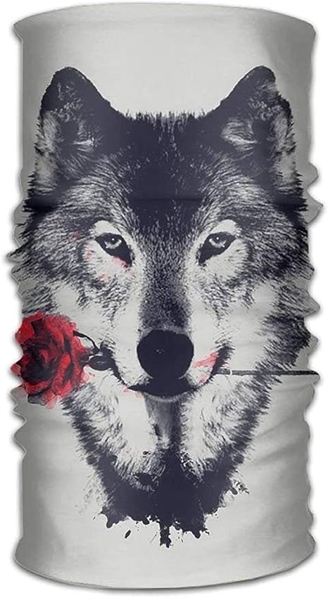 Icndpshorts Multi-Use White Wolf Headband Bandana Mask Sports ...
