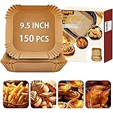 DUFRE 150Pcs Air Fryer Paper Liners 9.5 INCH [ Fit 5-10 QT] Parchment Paper,Disposable Square Paper for Air Fryer Non-stick Oil-proof Waterproof for Baking,Microwave,fathers day for dad