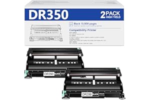 HIGCOR DR350 Drum Unit Replacement for Brother DR-350 DR 350 Drum Unit High Yield Intellifax 2820 Intellifax 2920 HL-2070N HL-2040 DCP-7020 MFC-7820n Printer (2 Black)