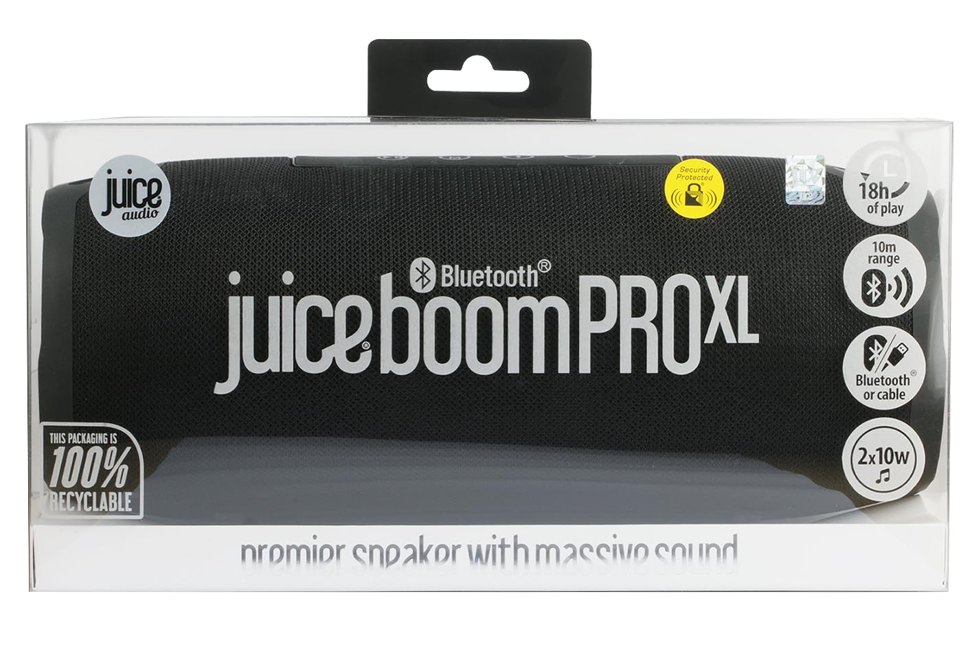 Juice BoomPRO-XL Bluetooth Speaker. Wireless Speakers with Bluetooth, 360 Sound and 2 x 10W Speakers. Splashproof, Durable Portable Speaker, Compatible with MP3, Tablet & Mobile Devices