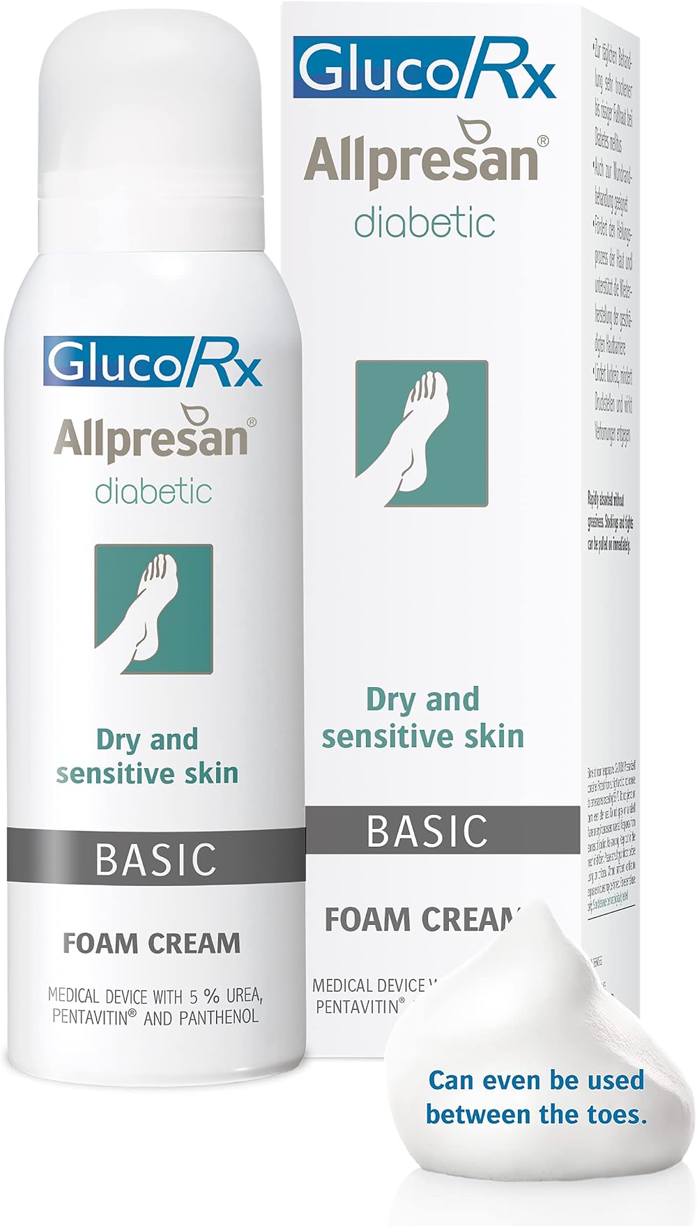 GlucoRx Allpresan Diabetic Foot Foam Cream Basic 125ml
