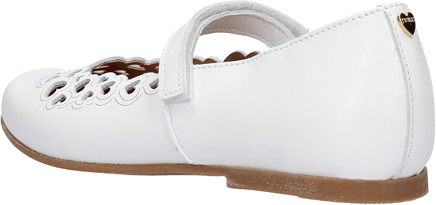 Twin set 201GCJ072 Ballerina Bianca da Bambina Scarpe urban-earth.co.uk