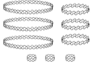 MEISO 3-Pack 90s Retro Elastic Choker & Stretchy Bracelet Set for Girls - Gothic Vintage Stretch Jewelry Collection for 90s 2