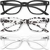 OUKEMAX 3-Pack Women's Reading Glasses with Blue Light Blocking and Anti-Glare Features