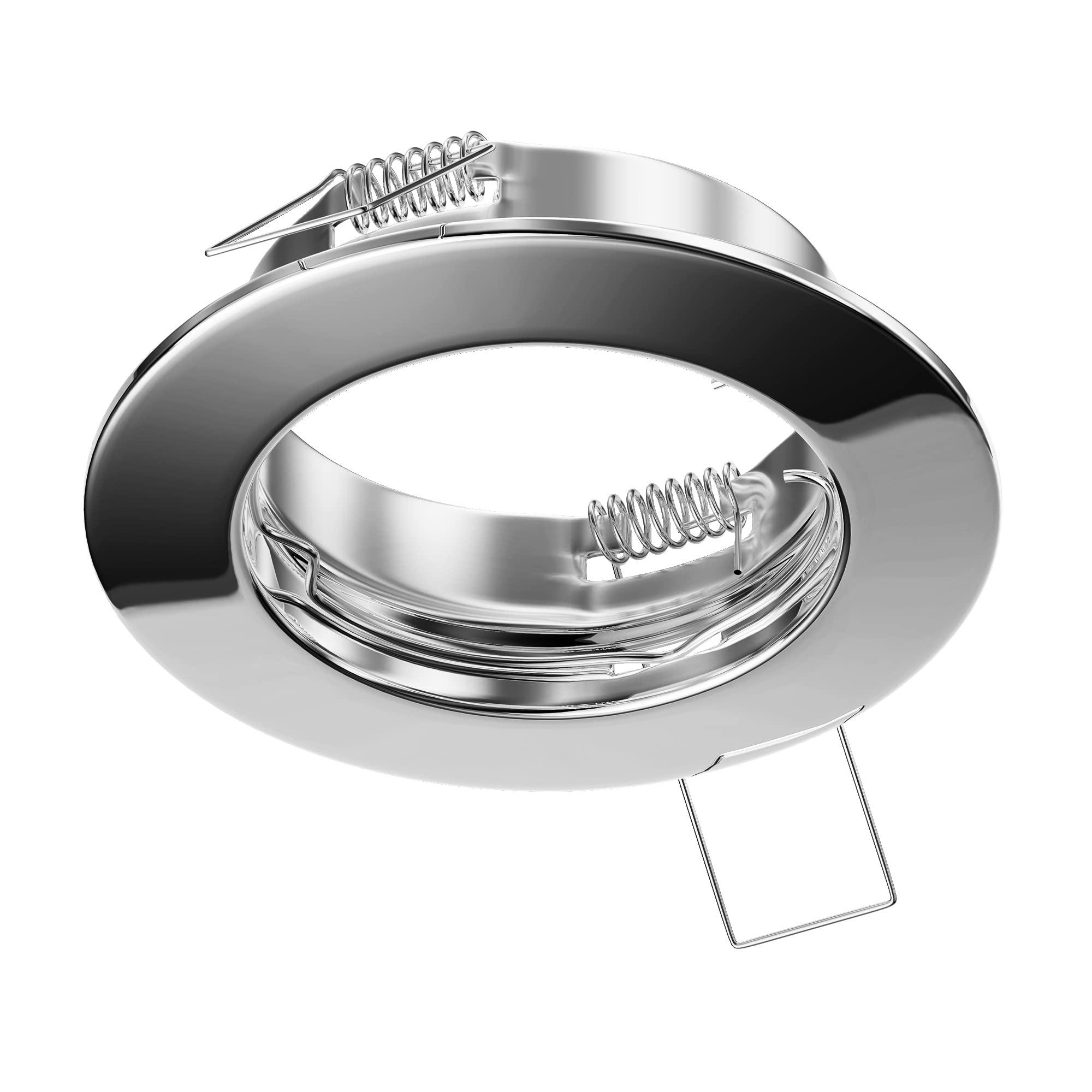 ledscom.de Recessed Ceiling Frame Fere, Round, Glossy Chrome — image 1