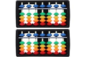 FAVOMOTO 2PCS Plastic Abacus Calculator, Colorful Math Abacus for Kids Fun Math Learning Tool Mini Soroban for Chinese Soroban Learning Educational Counting Tool