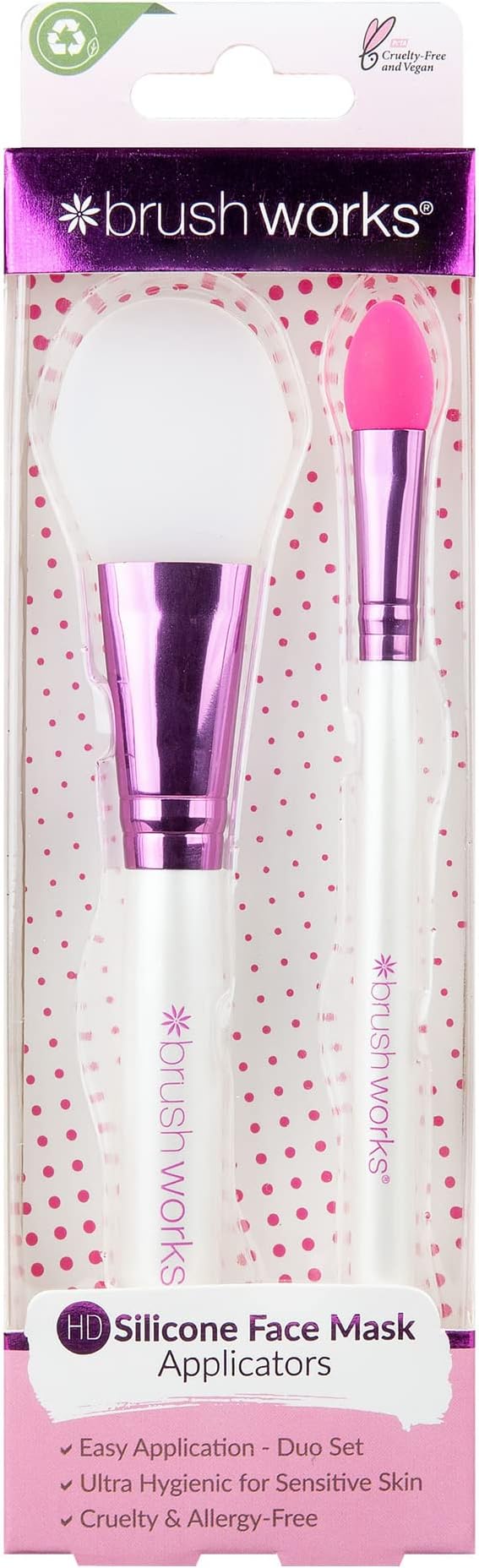 Brushworks Face Mask Applicator Twin Pack Silicone Mess-Free Hygienic