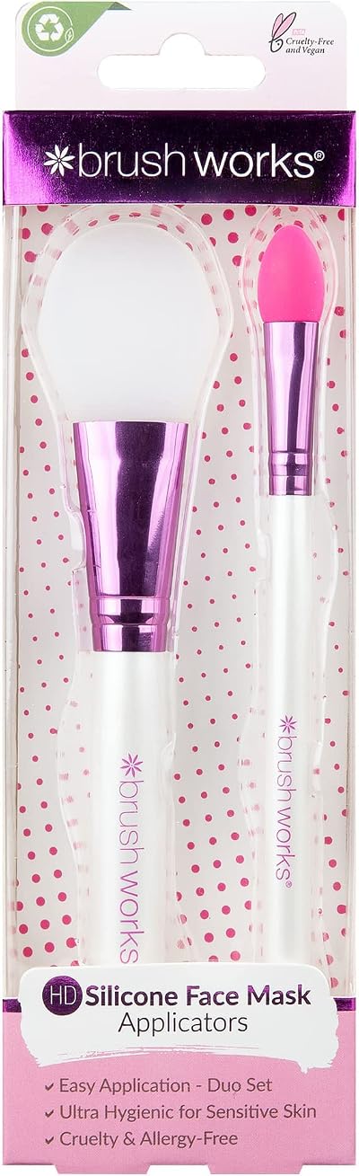 Brushworks Face Mask Applicator Twin Pack Silicone Mess-Free Hygienic