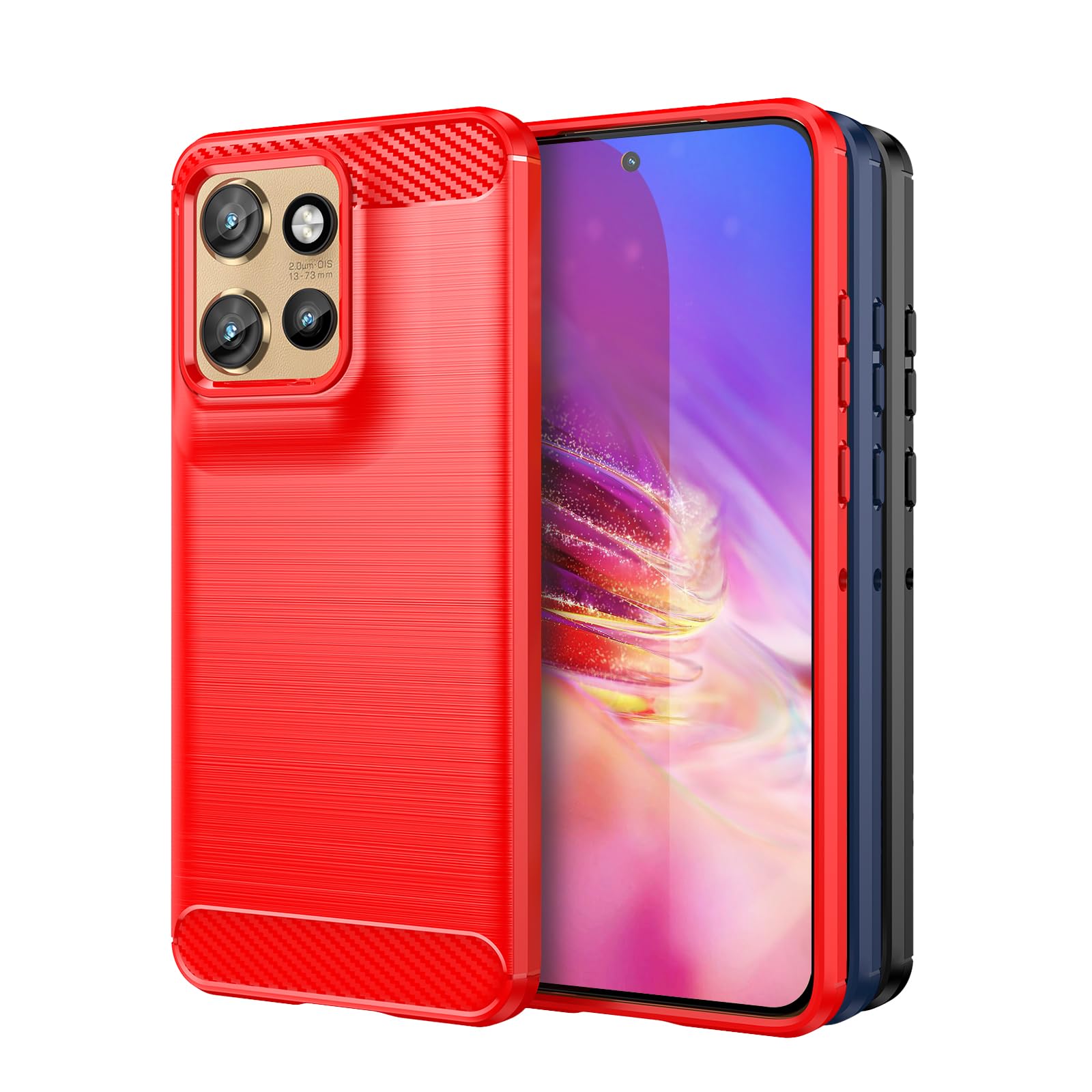 TailTech Case for Motorola Edge 50 Neo Phone Case, [Red] Brushed Stripe TPU Phone Cover with Shockproof Protection, Compatible with Moto Edge 50 Neo Phone Case — image 1