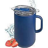 Served Premium Insulated Pitcher (2L/66oz) - Double Walled, Copper Lined Stainless Steel Pitcher with Lid - Vacuum Insulated Carafe for Hot Coffee, Tea, Iced Drinks, Water, Cocktails, and More