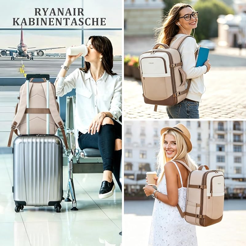 Ryanair Handgepäck 40x30x20, Erweiterbar Handgepäck Rucksack 24-30L — Foto 6 von 6
