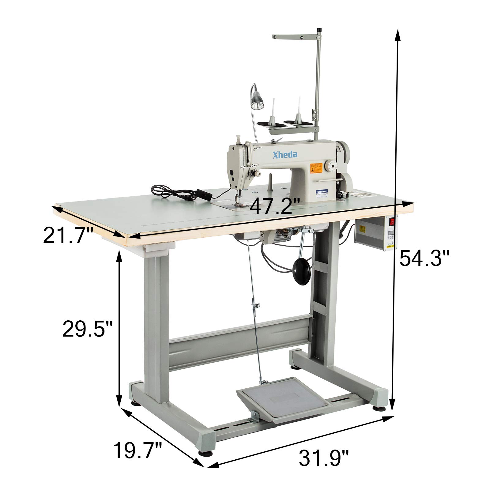 VEVOR Industrial Sewing Machine DDL8700 Lockstitch Sewing Machine with Servo Motor + Table Stand