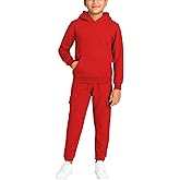 Quad Seven Boys Sweat Suit Set - 2 Piece Soft Fleece Pullover Hoodies and Athletic Cargo Jogger Sweatpants for Boys (5-18)