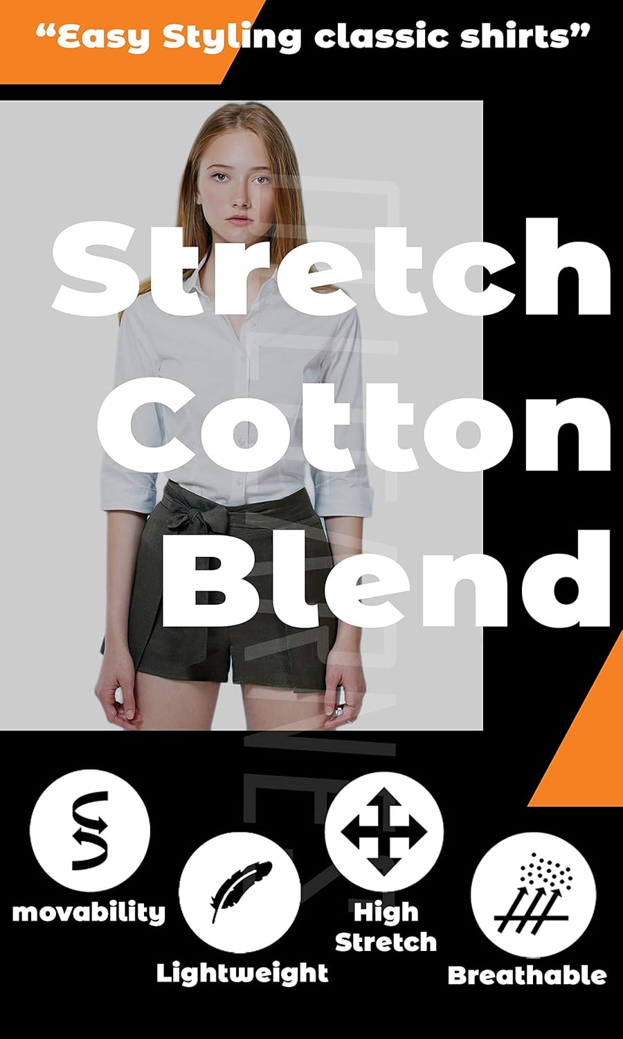 Women 3/4Sleeve Office Casual Button Down Blouse Shirt Junior PlusSize(Up to 6X): Clothing
