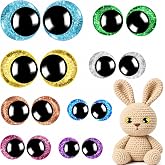 KIGEAPUEL 160PCS Large Safety Eyes for Amigurumi Safety Eyes for Crocheting for DIY Dolls Puppets Bear Crafts Animals Amigurumi Making Supplies(12-30MM)