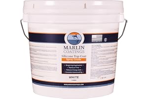 MARLIN COATINGS 100% Silicone Roof Sealant - Self Leveling - Complete Waterproofing - Easy One Coat Application - Designed for Your RV, Camper, Trailer, Commercial Building... (1 Gallon, White)