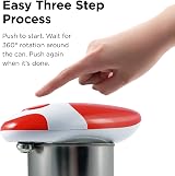 Kitchen Mama Auto 2.0 Electric Can Opener Red – Smooth Edge, Battery Operated view 3