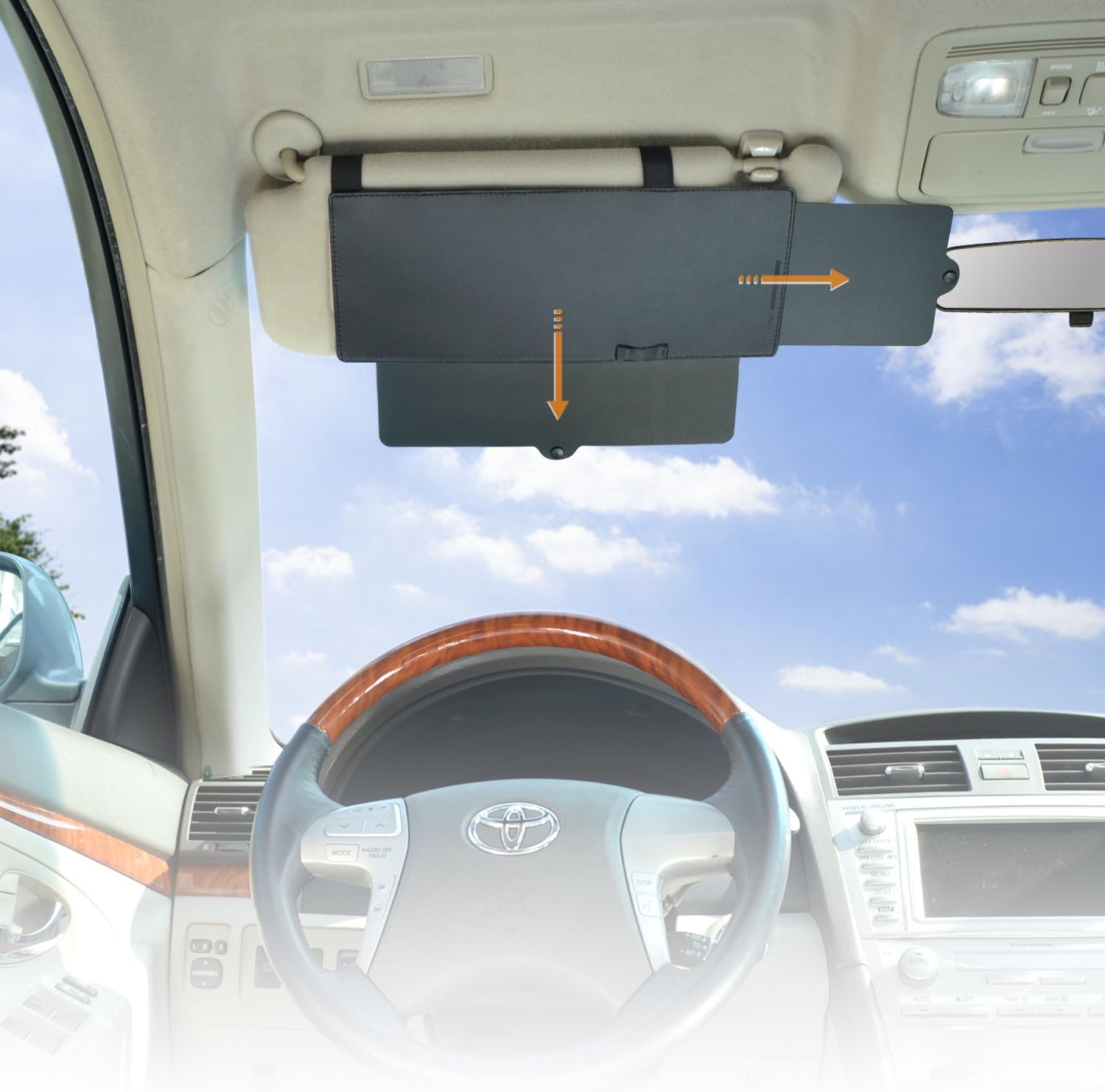 WANPOOL Car Visor Anti-glare Sunshade Extender for Front Seat Driver and Passenger