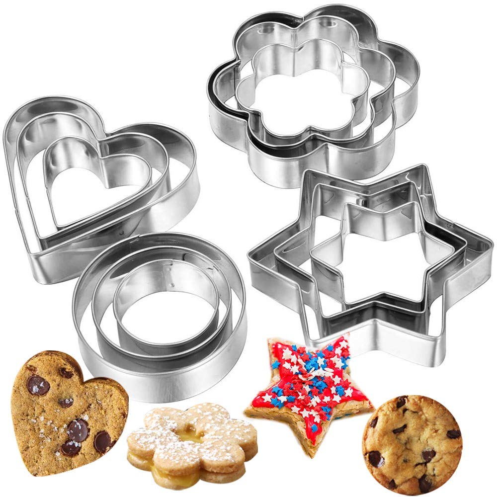 Buy Curated Cart 12 Pieces Cookie Cutter Set | 4 Different Shapes, 3