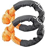 JCHL Soft Shackle Synthetic Road Recovery Rope 1/2' X 23 Inch 56000LBS Breaking Strength Tow Shackles for Sailing SUV Off Road Towing ATV Recovery 2 Pack