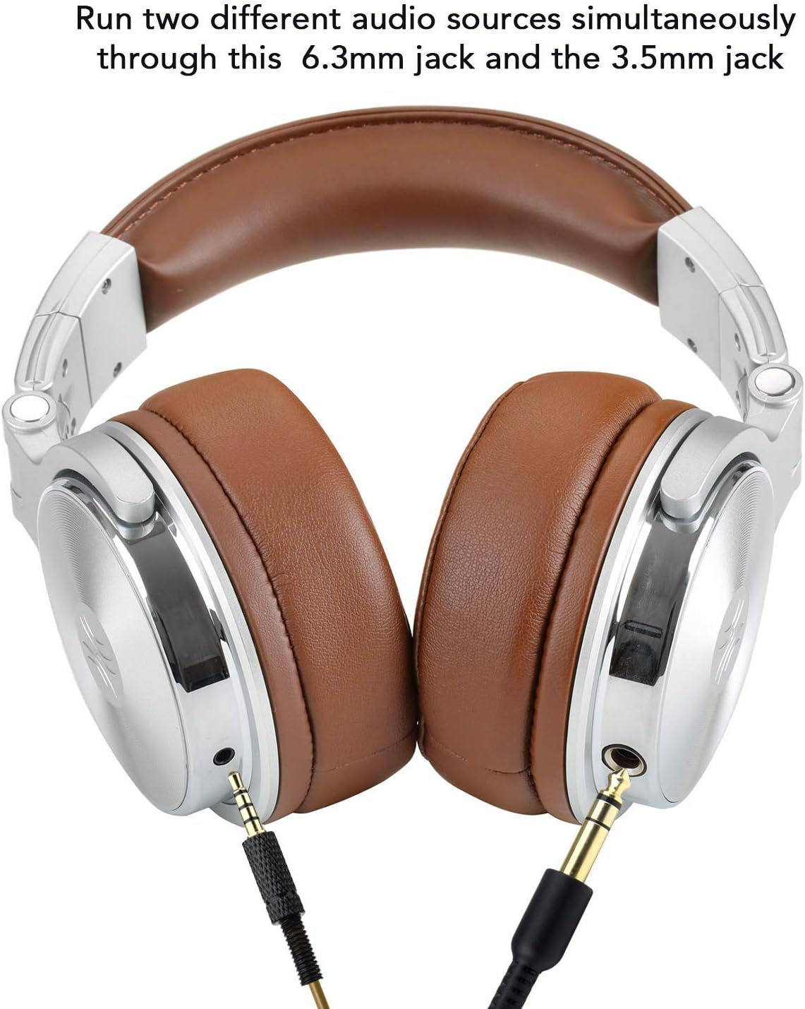 OneOdio Wired Over Ear Headphones Hi-Fi Sound & Bass Boosted headphone with 50mm Neodymium Drivers and 1/4 to 3.5mm Audio Jack for Studio DJ AMP Recording Monitoring Phones Laptop (Brown) - Image 5