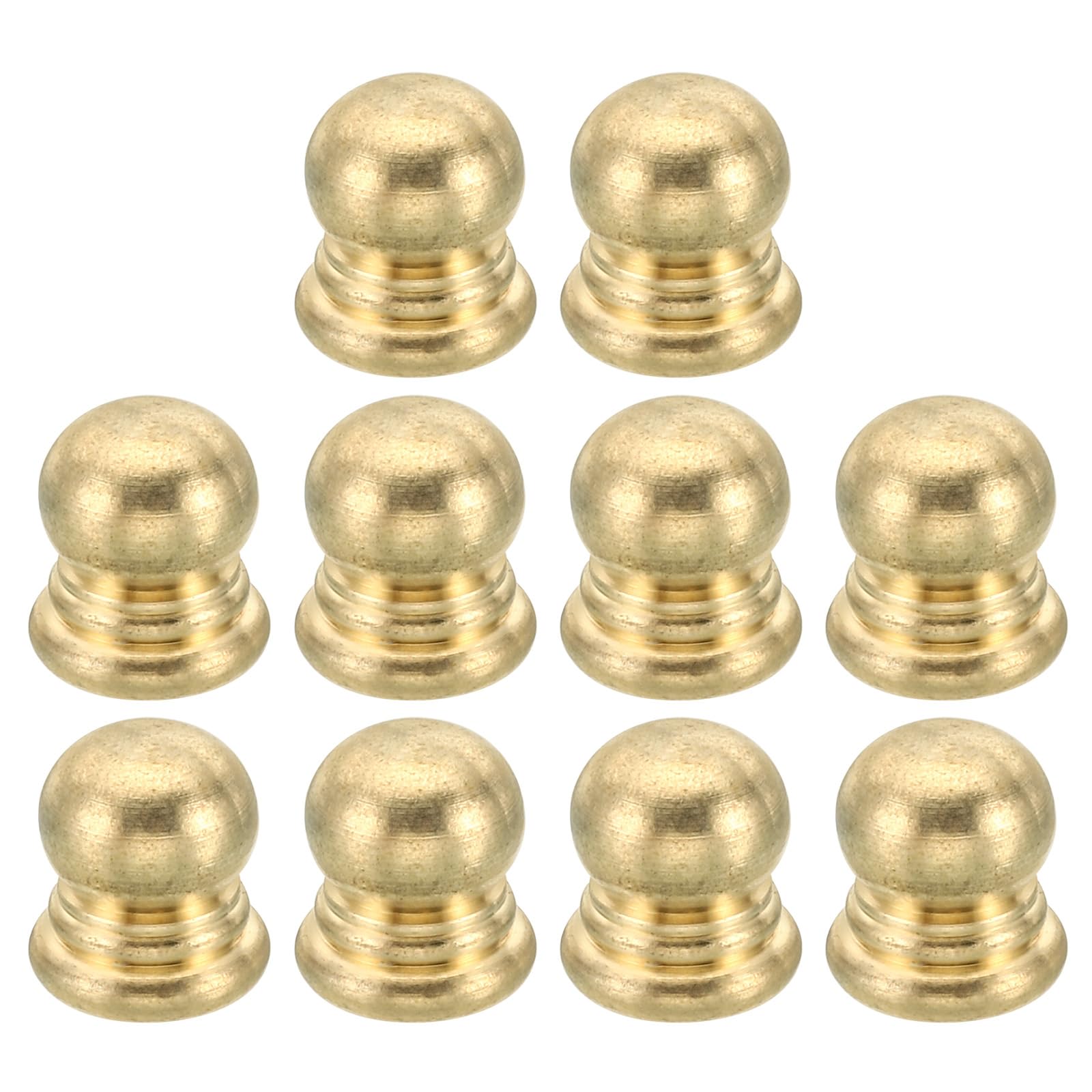 PATIKIL M4x0.7 Thread Brass Cap Nuts Knob, 10 Pack Lamp Finial Decoration Screw Caps Nut Handle Knob Decoration for Lighting Furniture Cabinet, 10mm