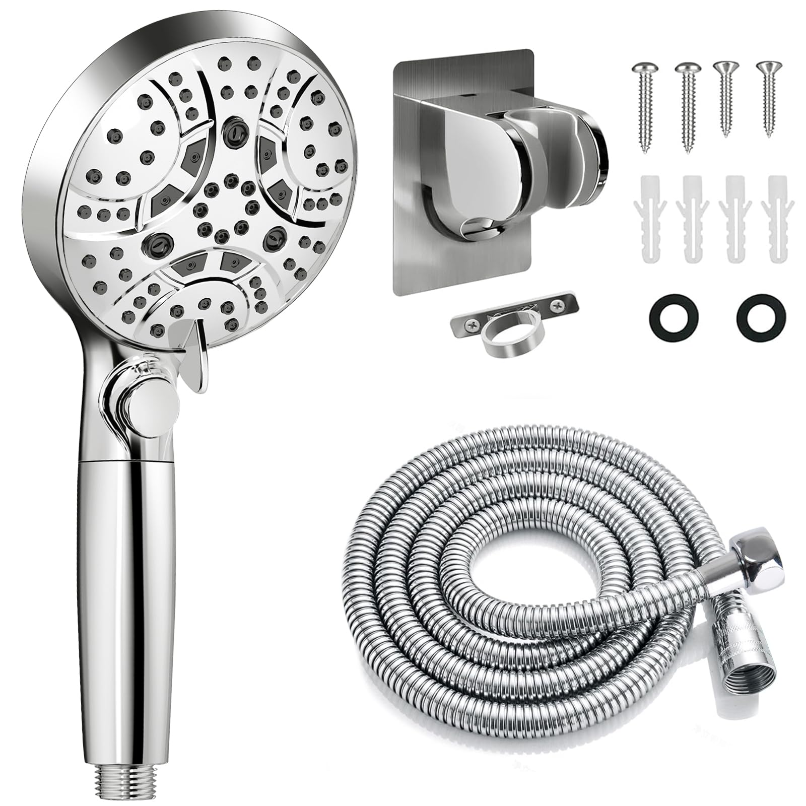 Photo 1 of WATFIGBY RV Shower Head with Hose, Shower Head with Handheld, 10 Modes High Pressure Shower Heads for Home/RV/Camper/Travel Trailer, Handheld Shower Head Holder and Extra Long 5ft Stainless Steel Hose
