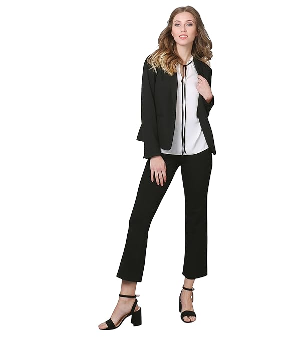 KRISP Damen Eleganter Blazer Anzugjacke Jacke Tailliert Lang und Kurz