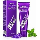 Teeth Whitening Purple Toothpaste, 3X Whitening Formula for Bright Smile,Enamel Safe, Sensitive Teeth Friendly, Fluoride Toothpaste with Fresh Breath for Coffee Tea Stains. (Pack of 1 pcs)