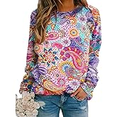 Akivide Women's Butterfly Floral Graphic Print Sweatshirt Casual Loose Comfort Long Sleeve Crew Neck Pullover Tops