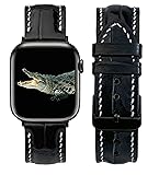 Black Alligator Watch Strap Compatible with Apple