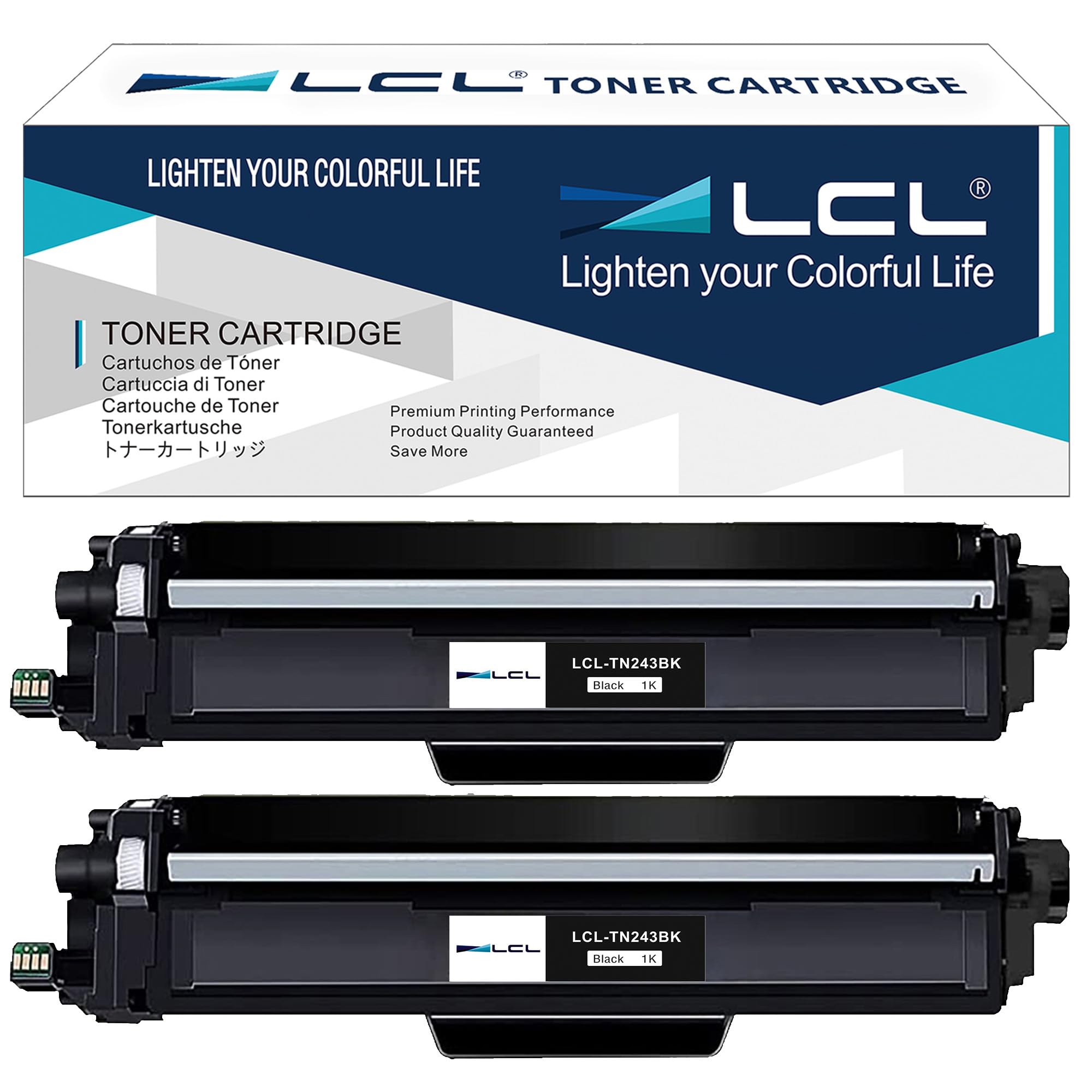 LCL Toner Cartridge TN243 TN-243 TN243BK TN-243BK (2 Black) Replacement for Brother MFC-L3750CDW MFC-L3770CDW MFC-L3730CDW DCP-L3510CDW DCP-L3517CDW HL-L3210CW HL-L3230CDW HL-L3270CDW MFC-L3710CDW