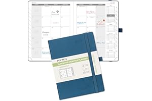 POPRUN Monthly Planner 2025-2026 (Medium- 6.5'' x 8.5'' Soft Cover), 18-Month Calendar Book (January 2025-June 2026), Calendar Planner with Monthly Tabs & Pocket, 100 GSM Paper - Night Sky Blue