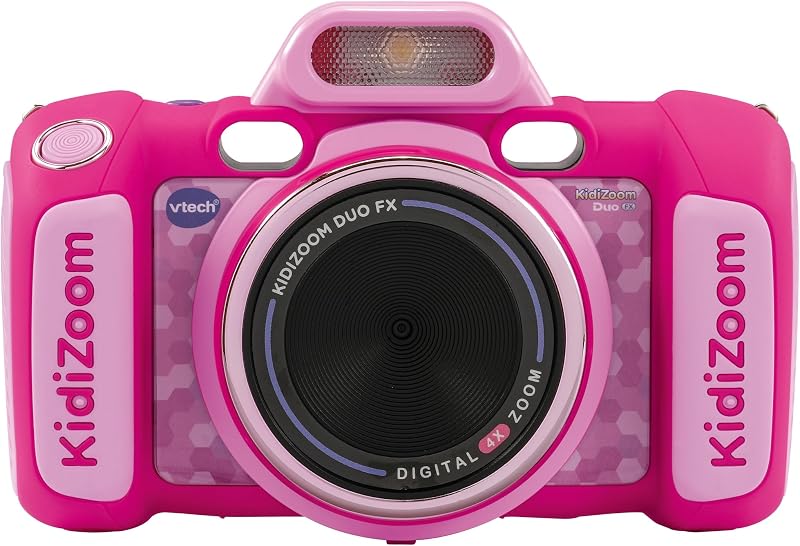 VTech KidiZoom Duo FX Kids Camera 8MP Colour Screen AR Filters 20 Games Pink