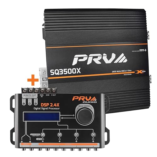 PRV AUDIO SQ3500X 1 Ohm with PRV Audio DSP 2.4X Bundle 3500 Watts Car ...