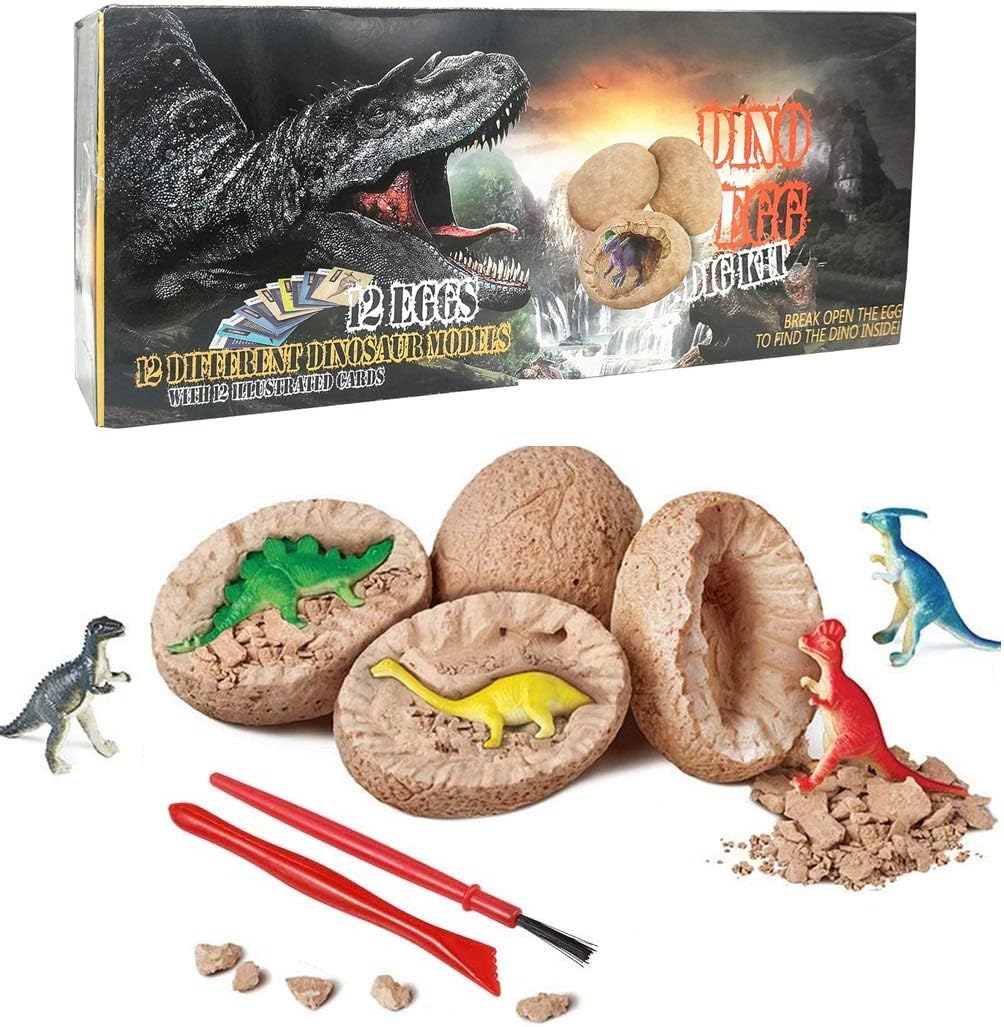 Dino Eggs Dig Kit,12 Pack Dinosaur Eggs Science Kits for
